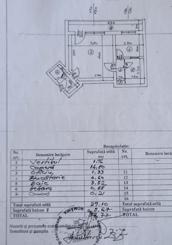 Garsoniera 32,77 mp  piata Sfintii Voivozi  Victoriei